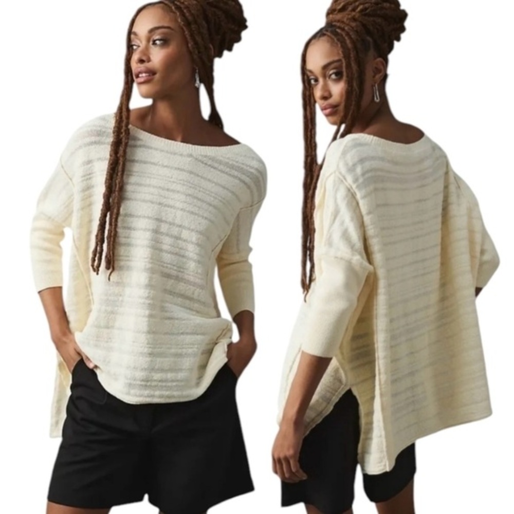 Pilcro Anthropologie Cream Oversized Sweater Tunic Sz Small
